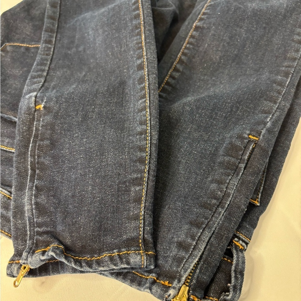 H&M Dark Blue Skinny Jeans – Zipper Ankle – Size 6 - Picture 10 of 13